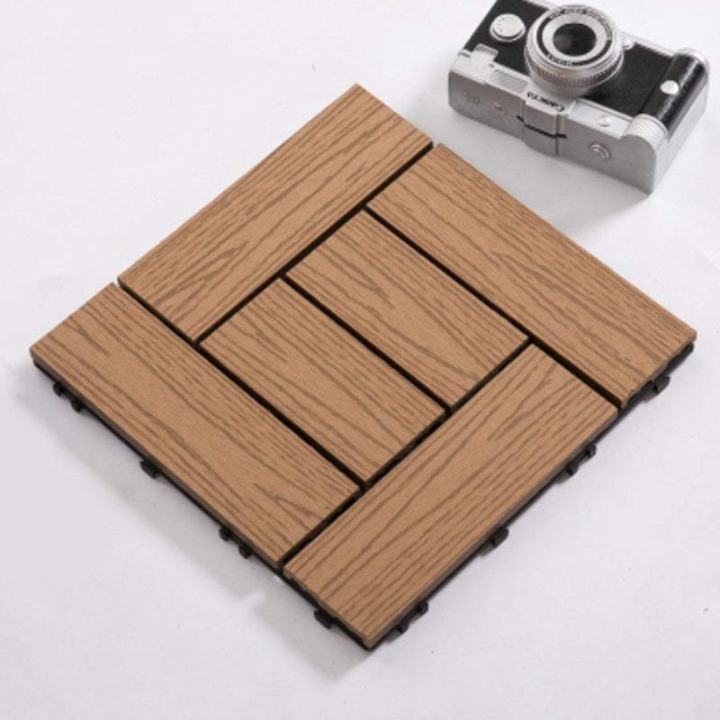 Skorter | Composite Plank Tiles Striped Pattern Square Deck Flooring Outdoor Patio