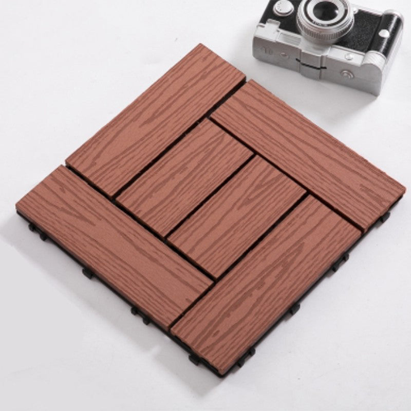 Skorter | Composite Plank Tiles Striped Pattern Square Deck Flooring Outdoor Patio