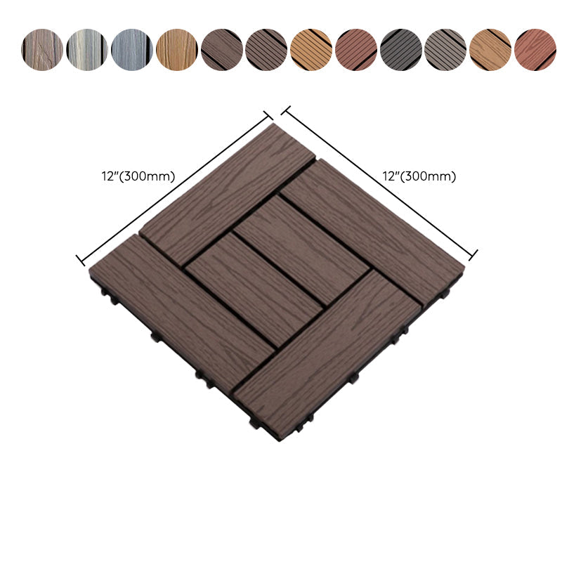 Skorter | Composite Plank Tiles Striped Pattern Square Deck Flooring Outdoor Patio