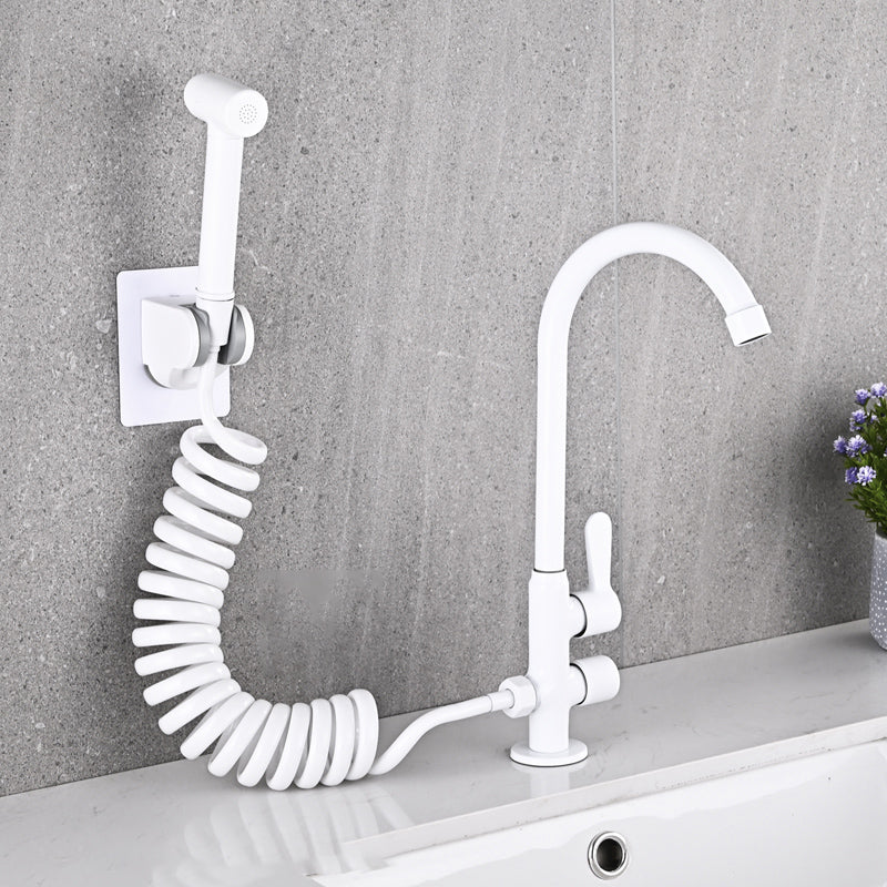 Skorter | Single Cold Water Valve Uniform Color High Arc Deck Mounted Bathtub Faucet