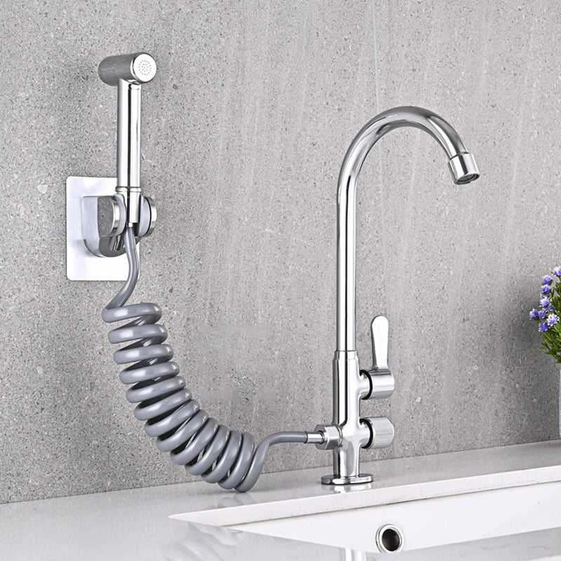 Skorter | Single Cold Water Valve Uniform Color High Arc Deck Mounted Bathtub Faucet
