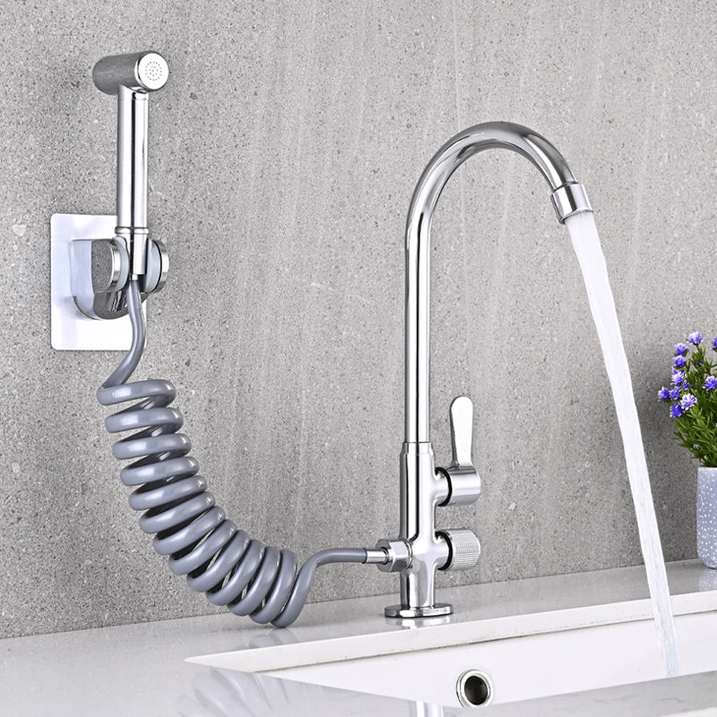 Skorter | Single Cold Water Valve Uniform Color High Arc Deck Mounted Bathtub Faucet