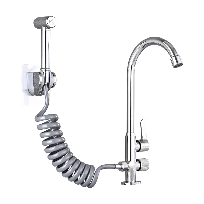 Skorter | Single Cold Water Valve Uniform Color High Arc Deck Mounted Bathtub Faucet