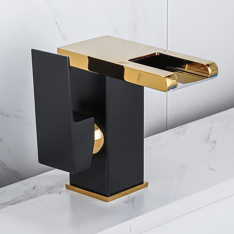 Skorter | Waterfall basin mixer tap square lever handle with LED three-color light