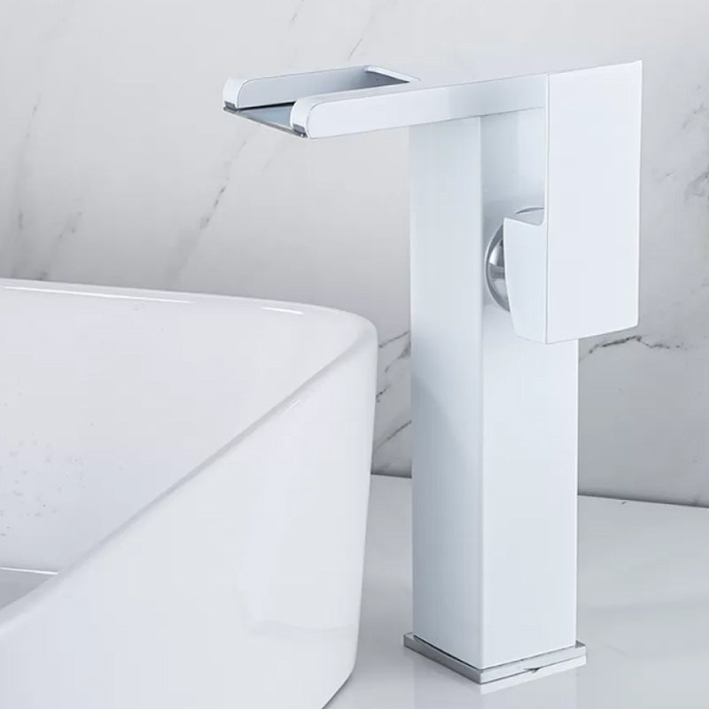 Skorter | Waterfall Basin Mixer Tap Square Lever Handle with LED Three-Color Light