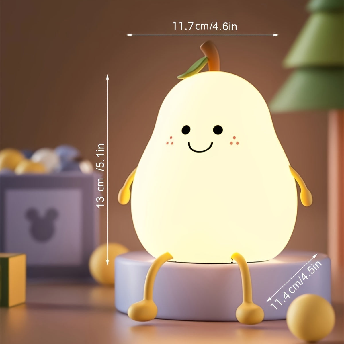 Skorter | PearGlow - USB Rechargeable Pear-Shaped LED Desk Lamp with Dimmable Features