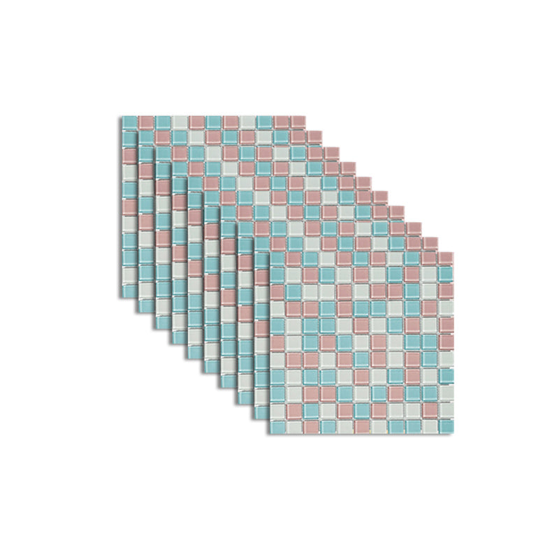 Skorter | 12" x 12" Peel & Stick Glass Square Grid Mosaic Peel and Stick Tile 10-Pack