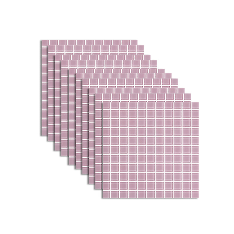 Skorter | 12" x 12" Peel & Stick Glass Square Grid Mosaic Peel and Stick Tile 10-Pack