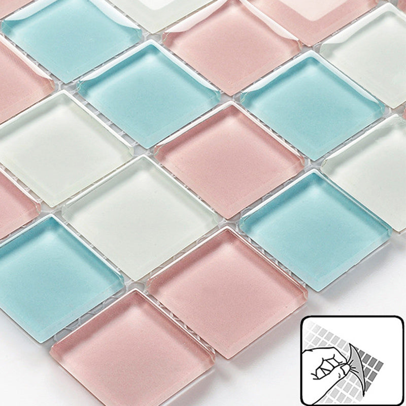 Skorter | 12" x 12" Peel & Stick Glass Square Grid Mosaic Peel and Stick Tile 10-Pack
