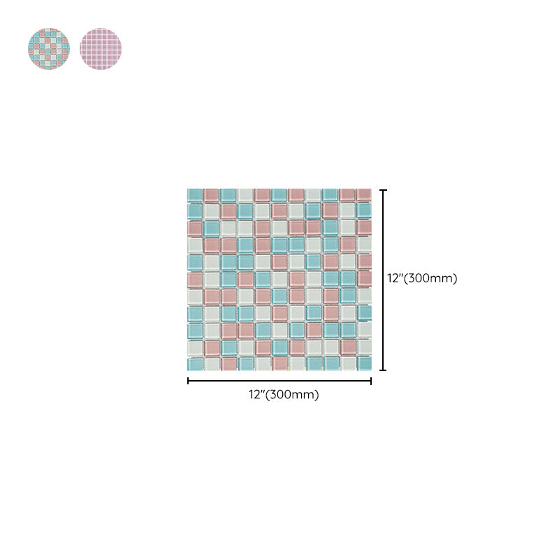 Skorter | 12" x 12" Peel & Stick Glass Square Grid Mosaic Peel and Stick Tile 10-Pack