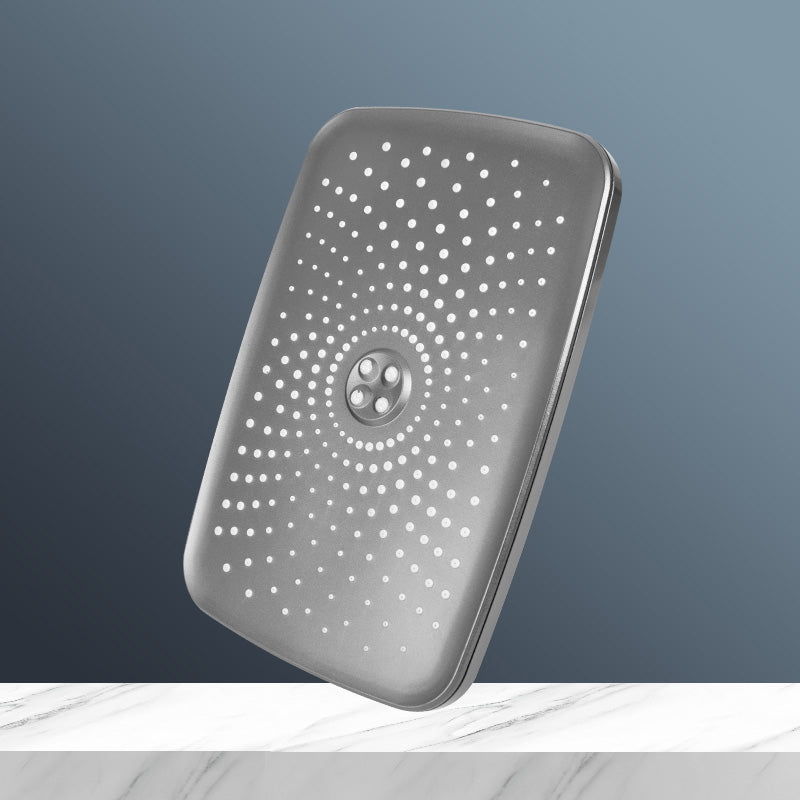 Skorter | Modern Gray Showerhead Combo Standard Spray Pattern Rectangular Large Showerhead