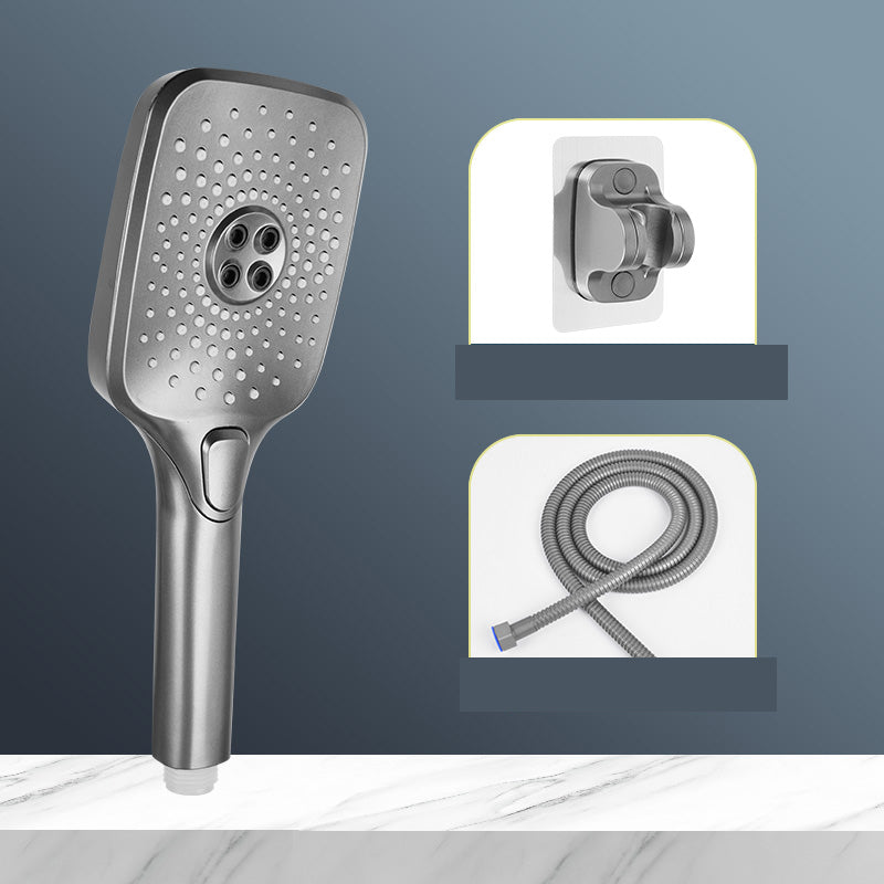 Skorter | Modern Gray Showerhead Combo Standard Spray Pattern Rectangular Large Showerhead