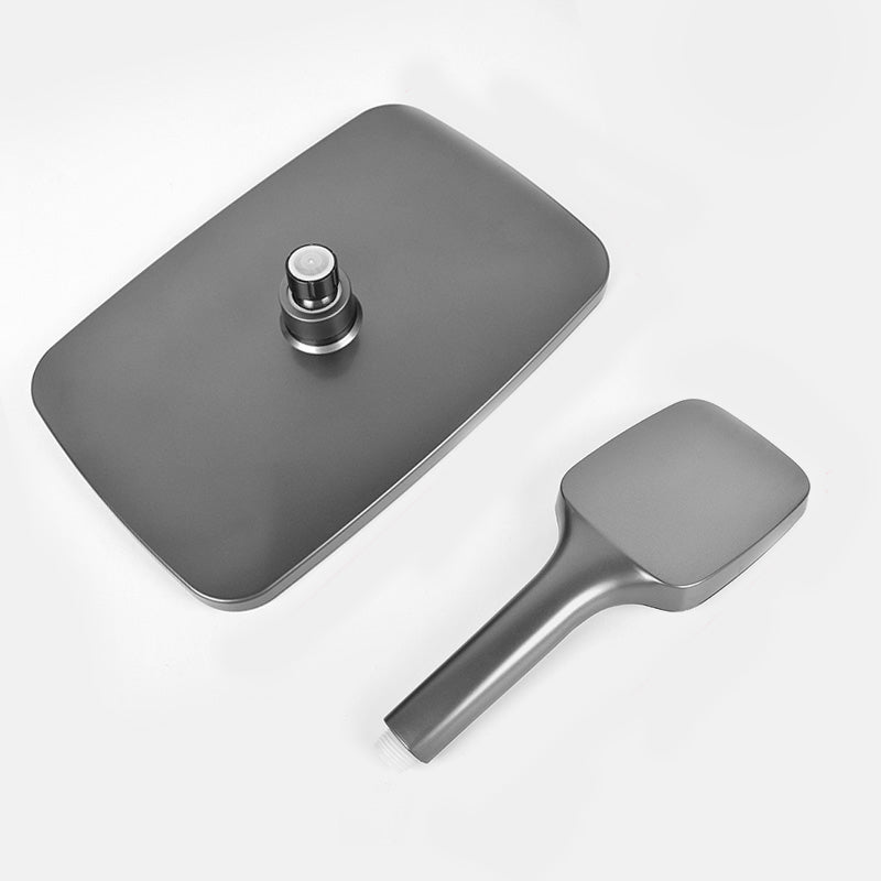 Skorter | Modern Gray Showerhead Combo Standard Spray Pattern Rectangular Large Showerhead