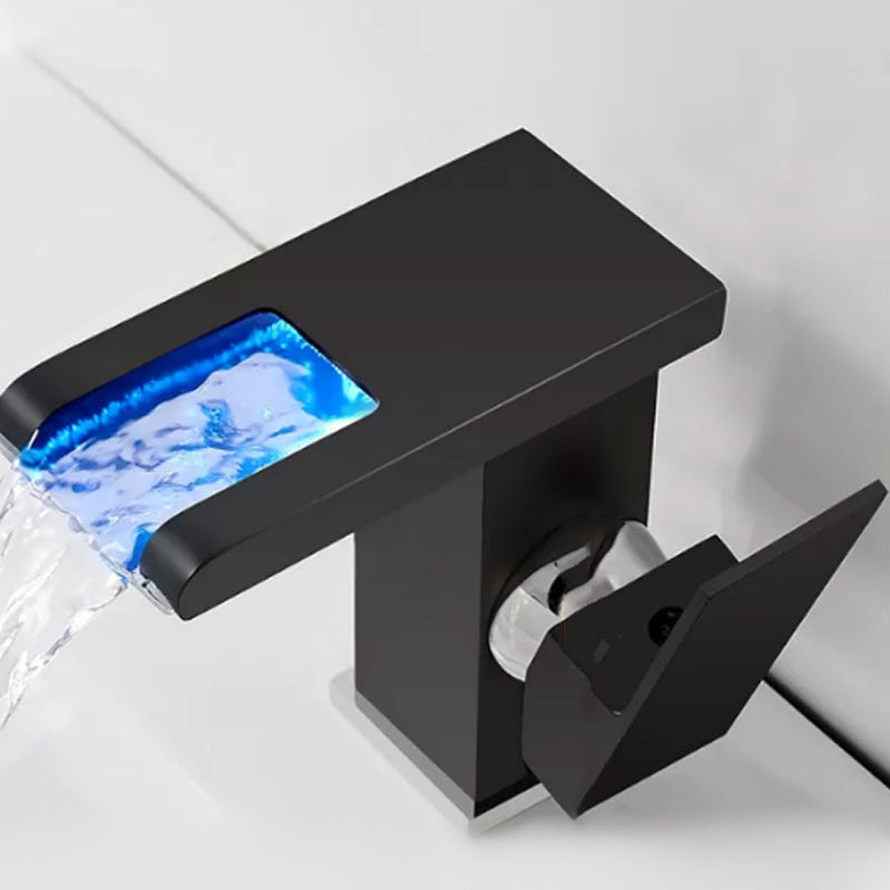 Skorter | Modern Waterfall Spout Sink Faucet with LED Brass Sink Faucet