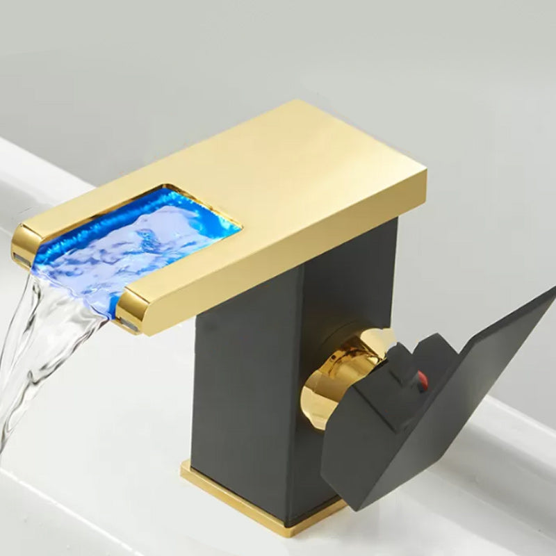 Skorter | Modern Waterfall Spout Sink Faucet with LED Brass Sink Faucet