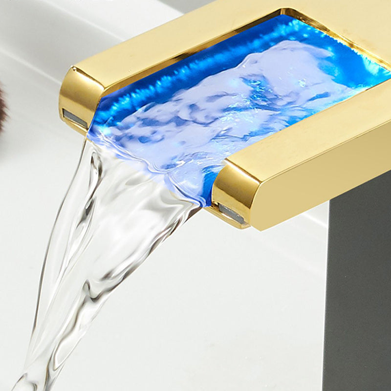 Skorter | Modern Waterfall Spout Sink Faucet with LED Brass Sink Faucet