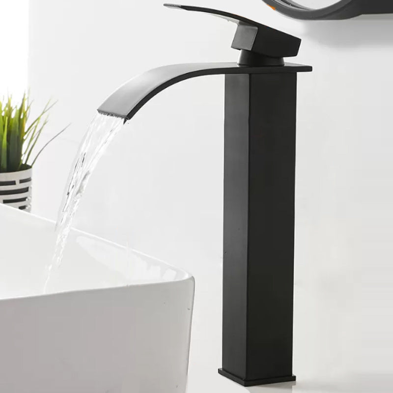 Skorter | Modern Waterfall Spout Sink Faucet with LED Brass Sink Faucet
