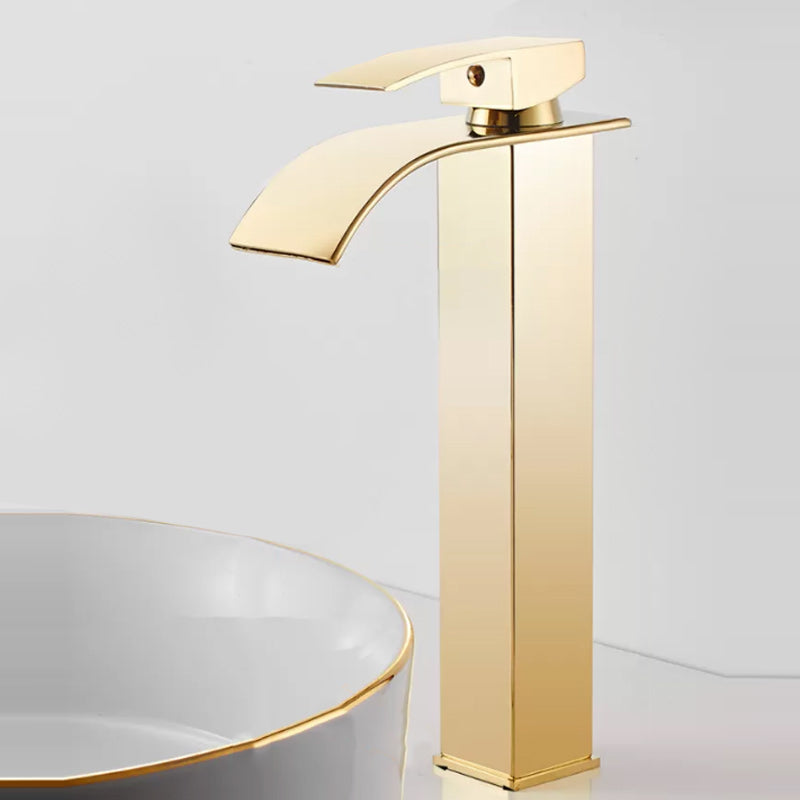 Skorter | Modern Waterfall Spout Sink Faucet with LED Brass Sink Faucet