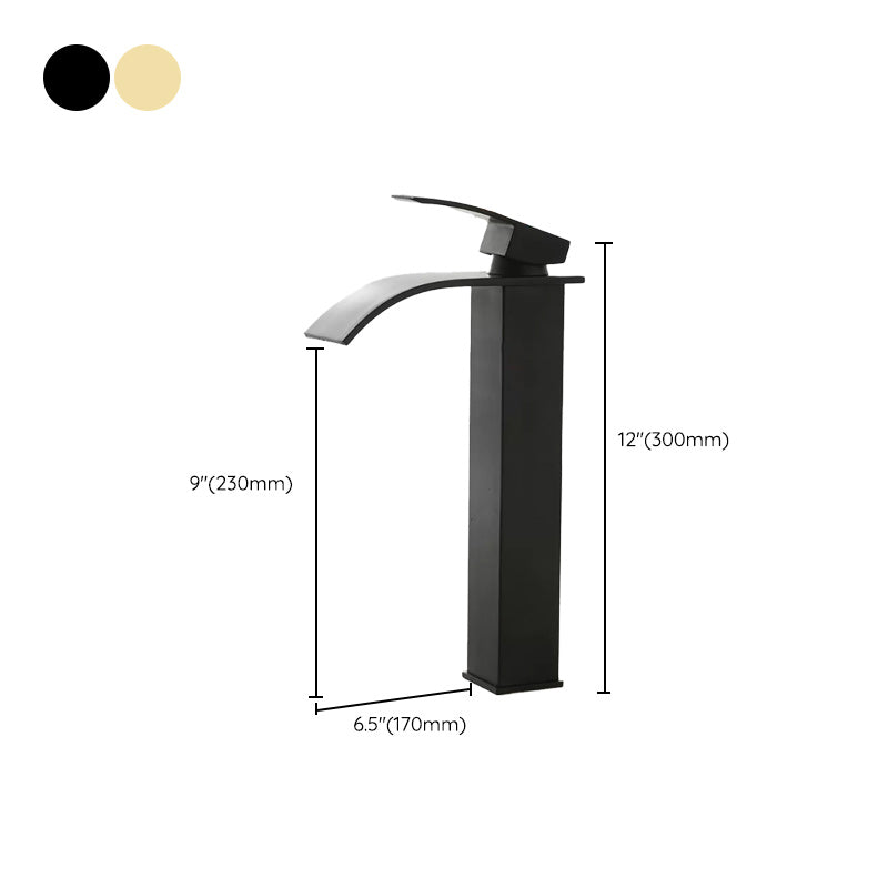 Skorter | Modern Waterfall Spout Sink Faucet with LED Brass Sink Faucet