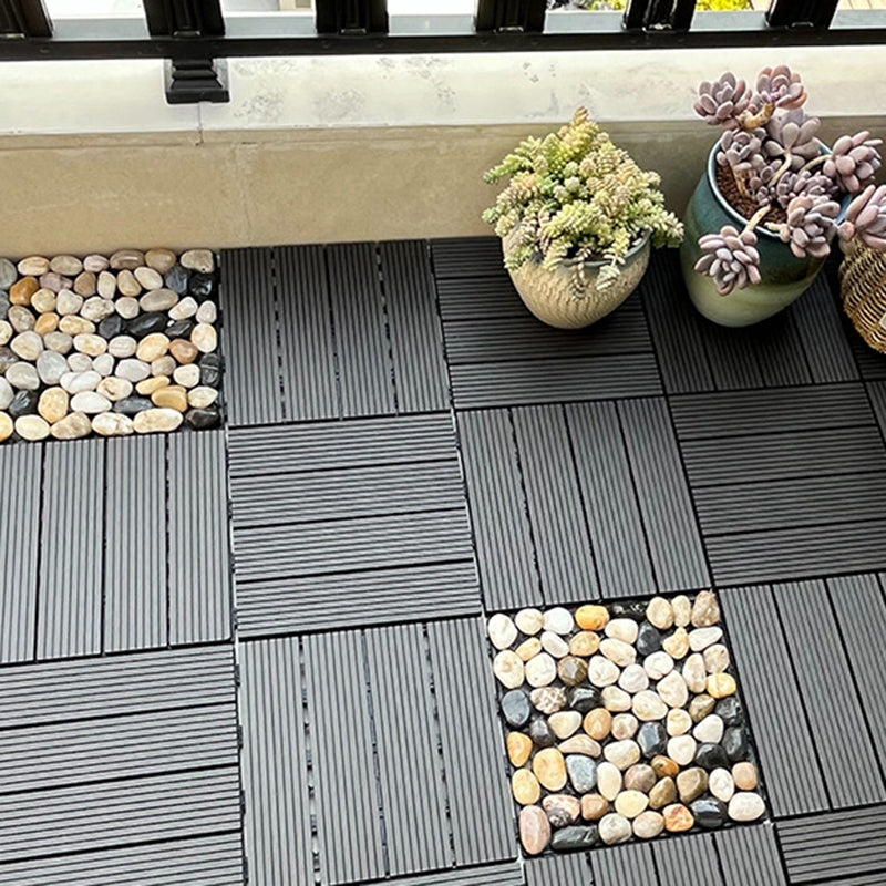 Skorter | 12" X 12" Deck/Patio floor tiles 4-Slat Square for outdoor patio tiles