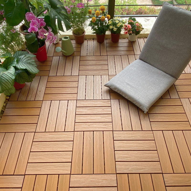 Skorter | 12" X 12" Deck/Patio floor tiles 4-Slat Square for outdoor patio tiles