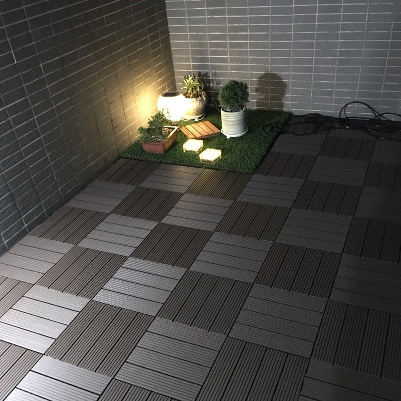 Skorter | 12" X 12" Deck/Patio floor tiles 4-Slat Square for outdoor patio tiles