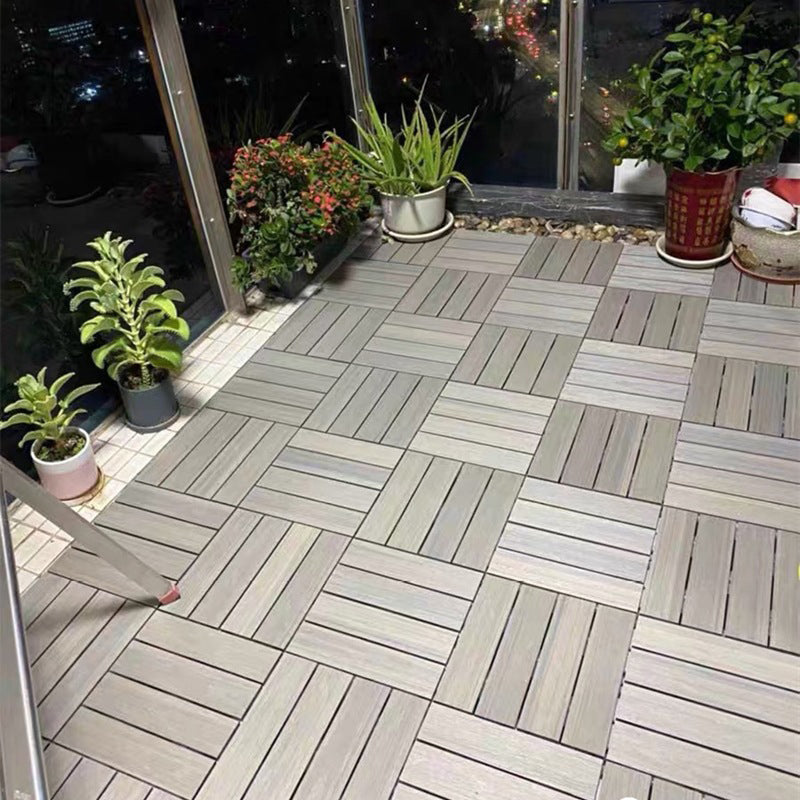 Skorter | 12" X 12" Deck/Patio floor tiles 4-Slat Square for outdoor patio tiles
