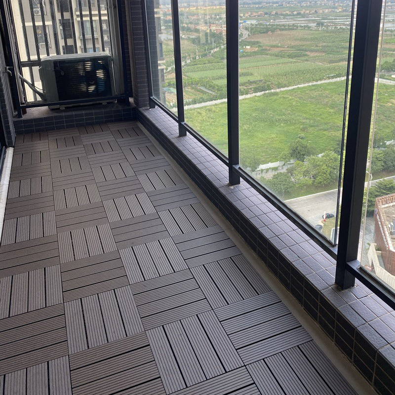 Skorter | 12" X 12" Deck/Patio floor tiles 4-Slat Square for outdoor patio tiles