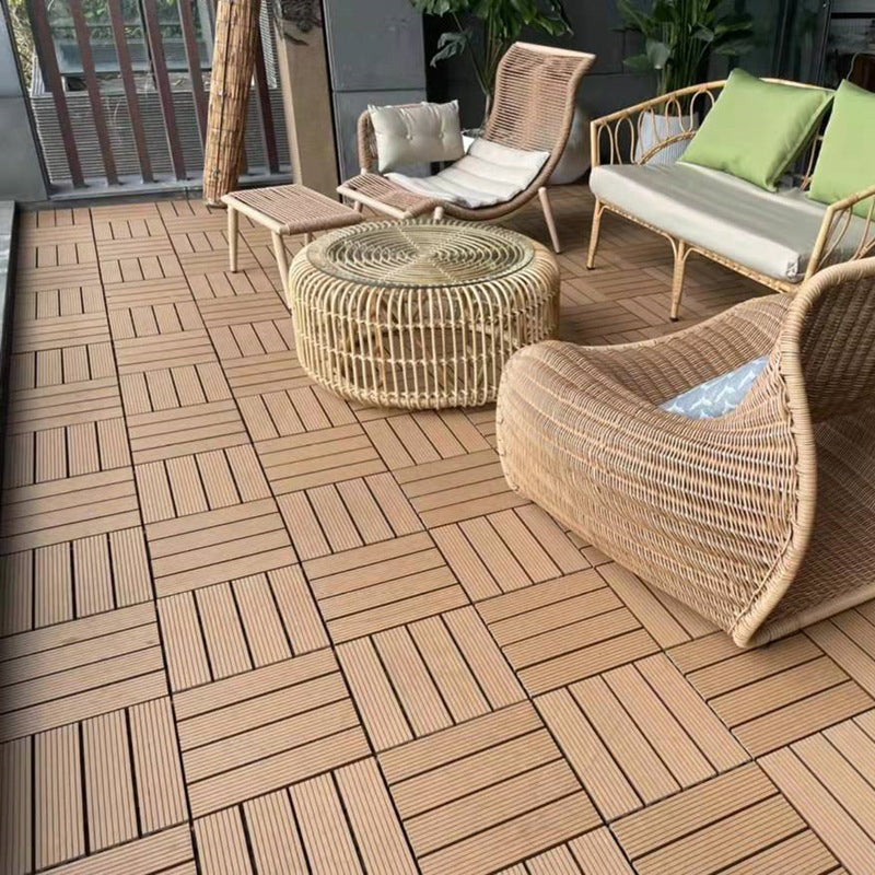 Skorter | 12" X 12" Deck/Patio floor tiles 4-Slat Square for outdoor patio tiles