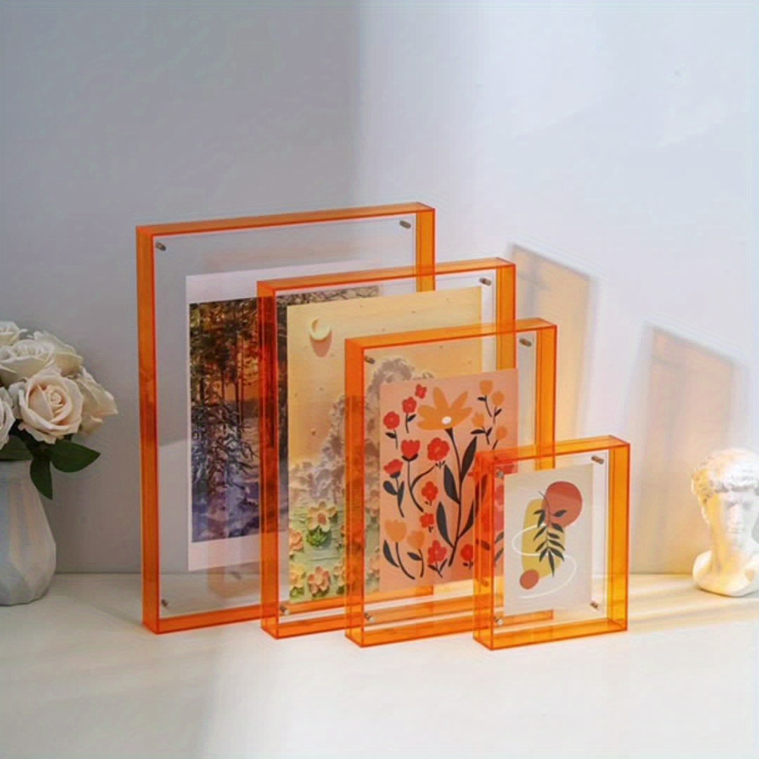 Skorter | 1 pcs Vertical Acrylic Picture Box - Transparent Double-sided Picture Frame in Art Deco Style, Suitable for Wall and Table Decoration