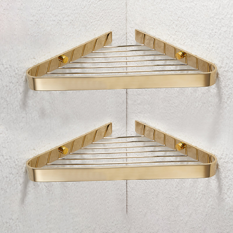 Skorter | 2-piece modern bathroom accessory set, polished chrome/gold, bathroom shelf