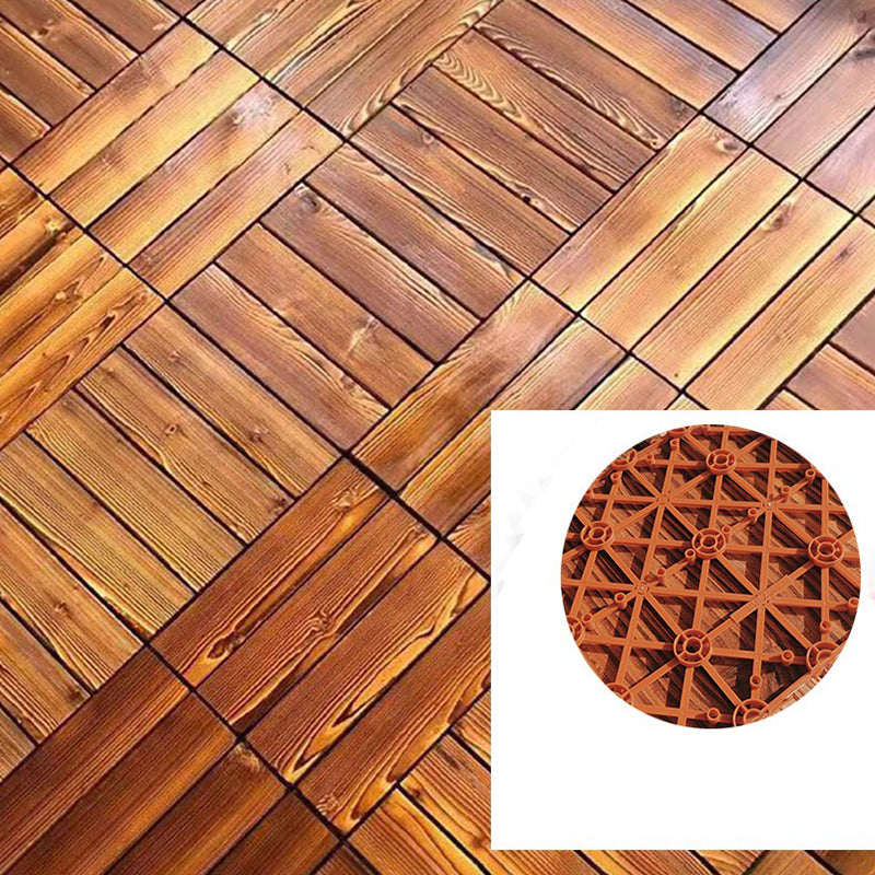 Skorter | 4-Slat Wood Floor Tiles Interlocking Installation Floor Tiles