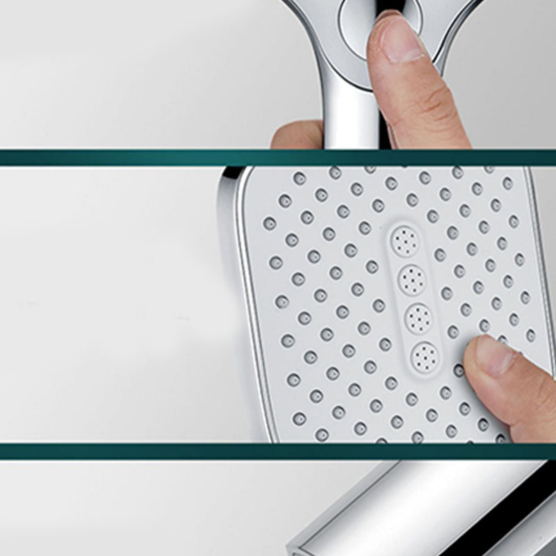 Skorter | Rectangular Self-Cleaning Hand Shower Adjustable Spray Pattern Wall-Mounted Hand Shower