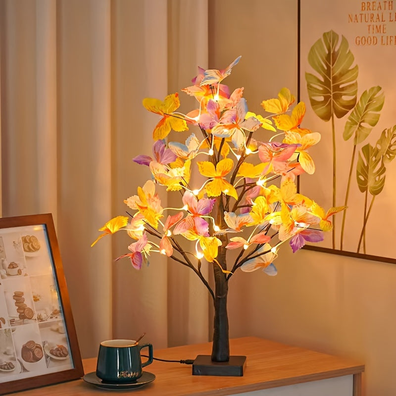 Skorter | GlowBirch - Elegant LED Birch Butterfly Lamp for Room and Festive Atmosphere