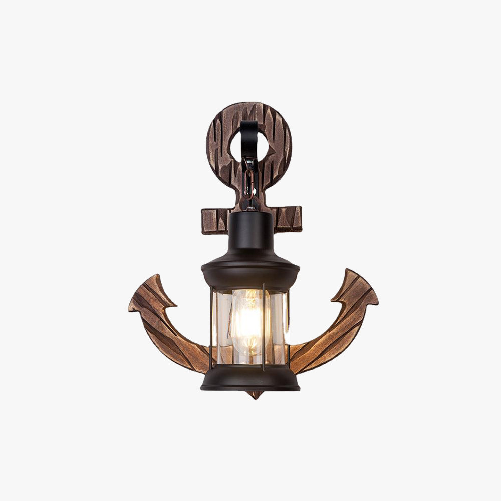 Skorter | Austin Vintage LED Wall Lamp - Anchor, Dining/Living Room, Metal/Wood