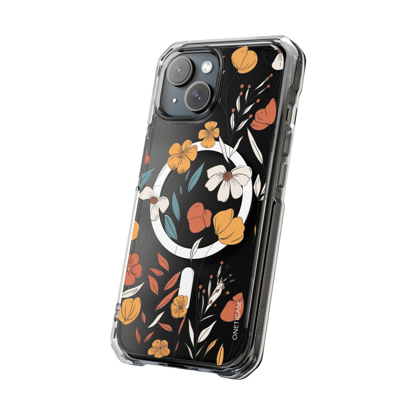 Skorter | Floral Pattern Magnetic Clear Case for iPhone Series