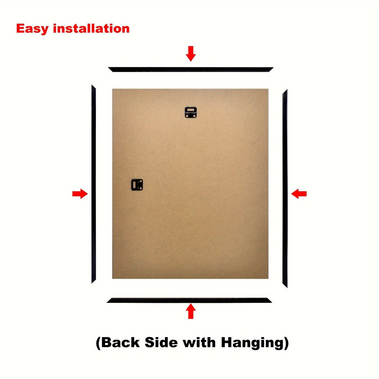 Skorter | 2 pcs Classic Black Photo Frames with Protection - Wall Mount for Posters, Pictures and Artwork, Ideal for Home and Office