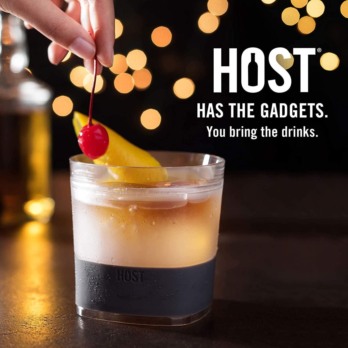 Skorter | Cooling Cups for Whiskey, Bourbon and Scotch, Freezer Gel Chiller Double Wall Glass Set of 1, Smoke, 9 ounces
