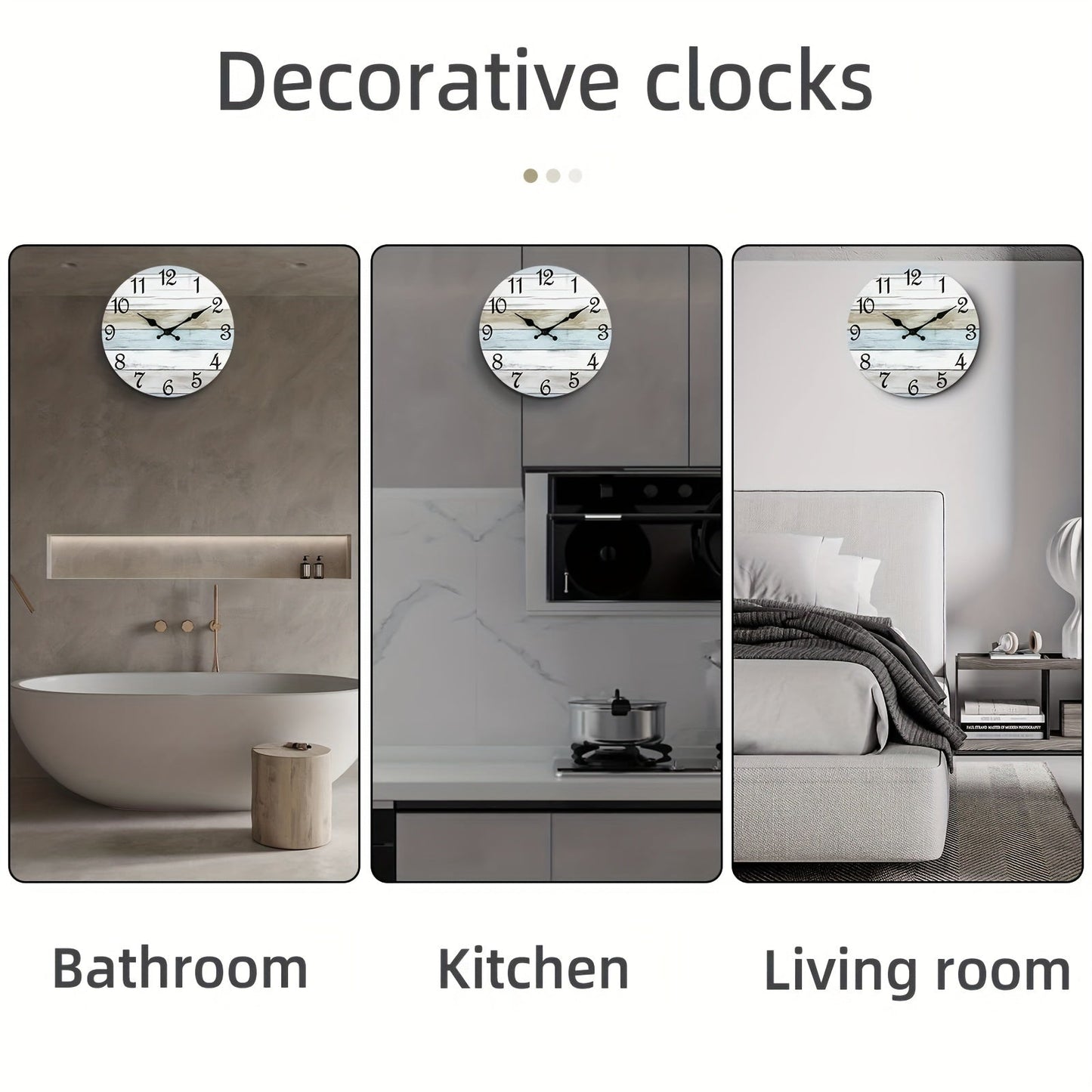 Skorter | Nautical Wall Clock - Silent Round Clock, Blue Theme for Outdoor and Indoor