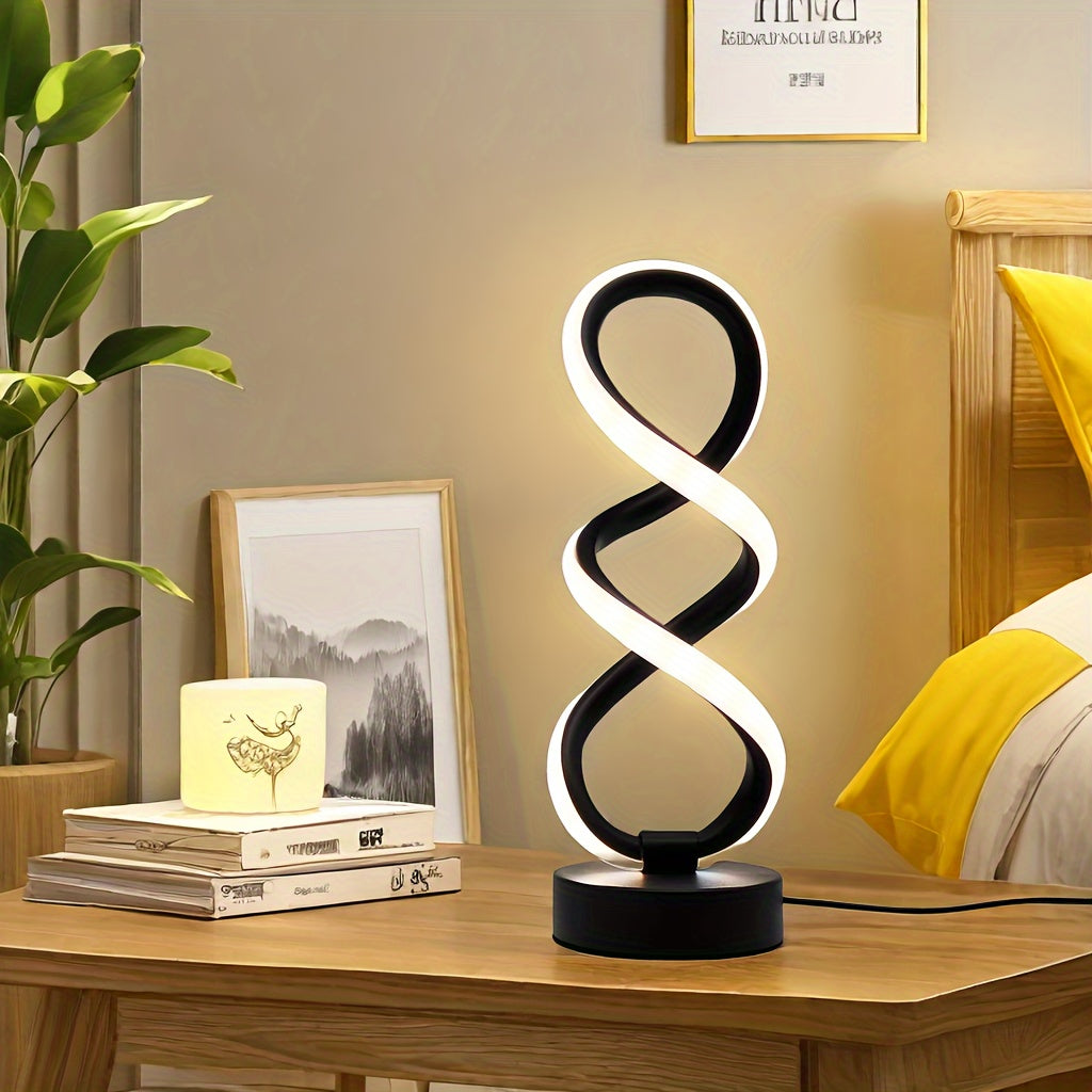 Skorter | SpiraLux - Modern Spiral Table Lamp with Wood Color Settings