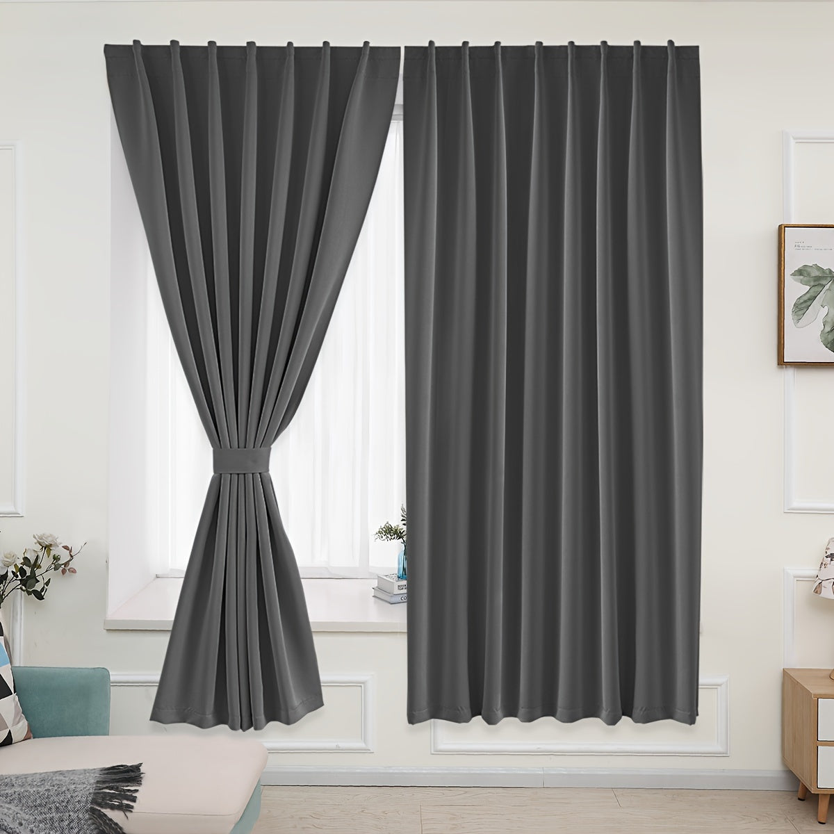 Skorter | Blackout Curtains - 2 Pieces Blackout Curtain Panels for Bedroom and Living Room