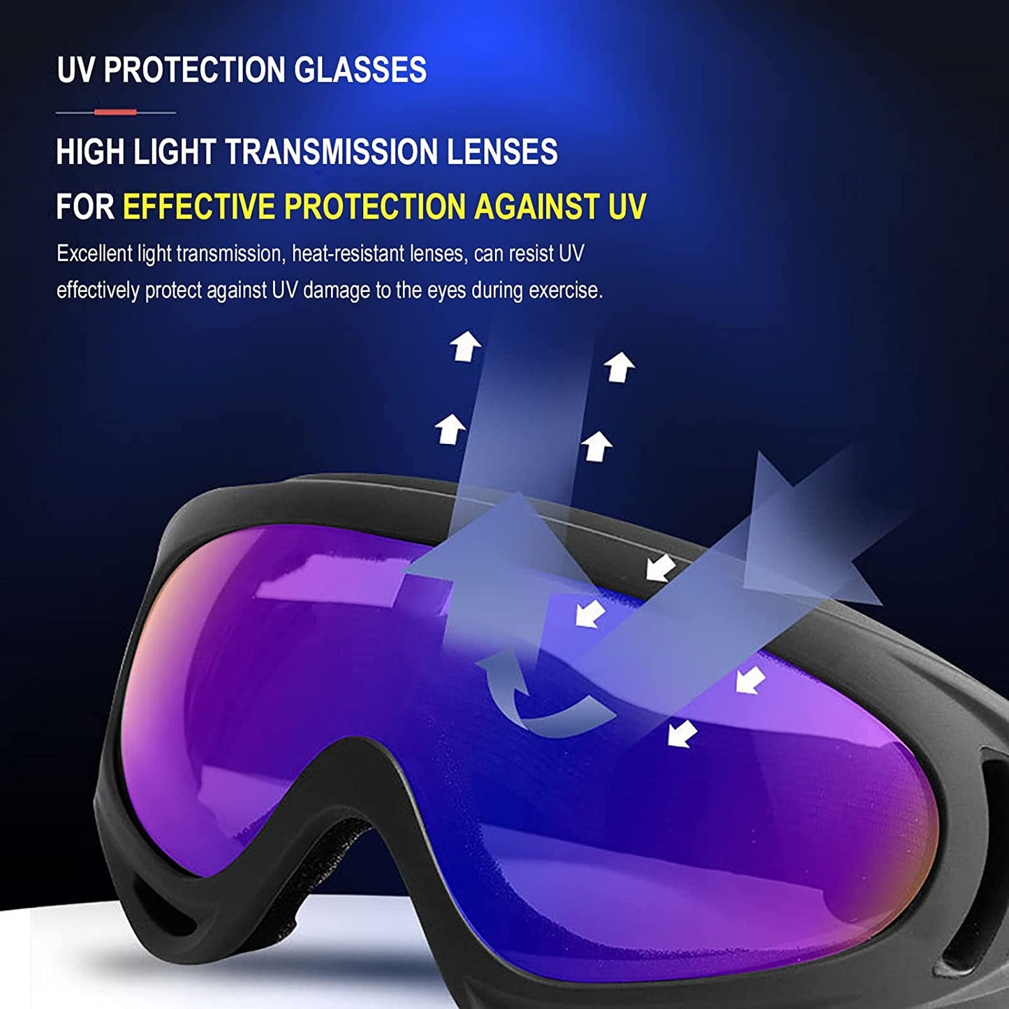 Skorter | 10 Packs Motorcycle Accessories, 5PCS Mountain Bike Ski Goggles Dustproof Windproof Safety Glasses and 5PCS Face Masks