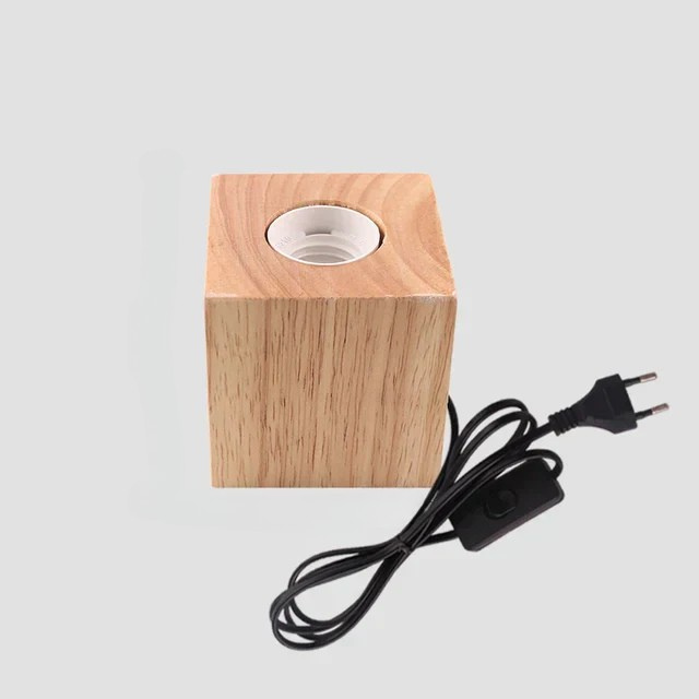 Skorter | RetroWood - Wood Table Lamp with Light Bulb for Atmospheric Lighting