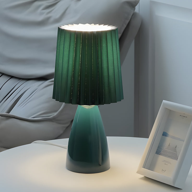 Skorter | Dimmable Desk Lamp | Glass Base with USB Port for Adjustable Lighting in Home Office or Study | Pink Shade Lamp