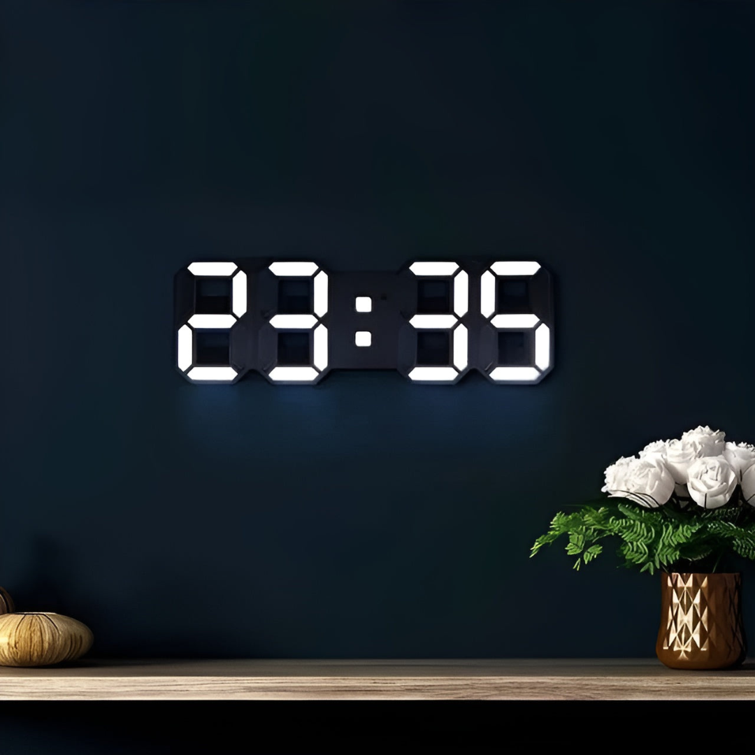 Skorter | Modern 3D LED Wall Clock – Digital Eye‑Catching Display