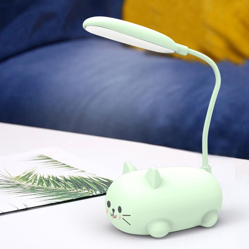 skorter | Mini Cartoon Cat LED Eye Protection Reading Light USB Rechargeable Desk Lamp