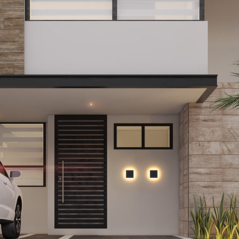 Skorter | LunaGlow - Minimalist LED Wall Lamps Black Metal for Garden and Hallway