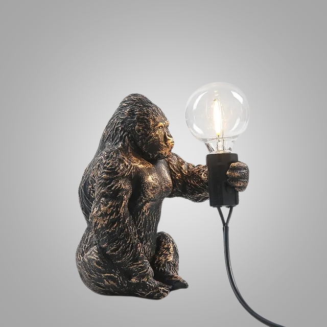 Skorter | GorillaLux - Unique Gorilla Table Lamp | Modern Animal Lamp with Warm LED Light