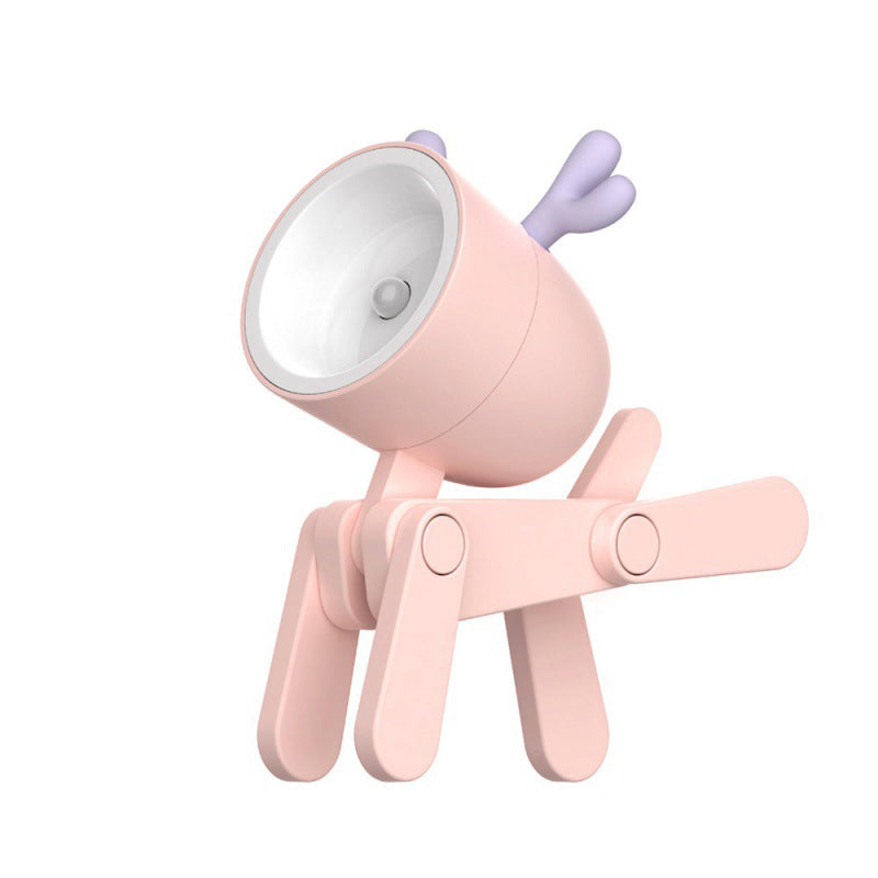 skorter | Mini LED Cute Cartoon Animals Puppies Deer Night Light, Adjustable Small Phone Holder Desk Lamp