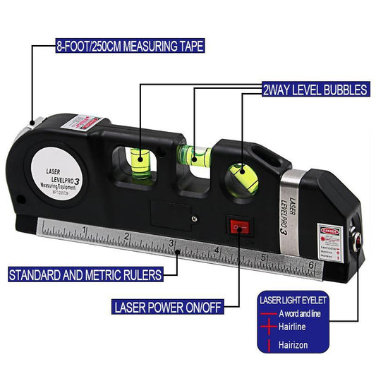 Skorter | Laser Level Ruler Multi-functional Household Infrared Decoration (Black)